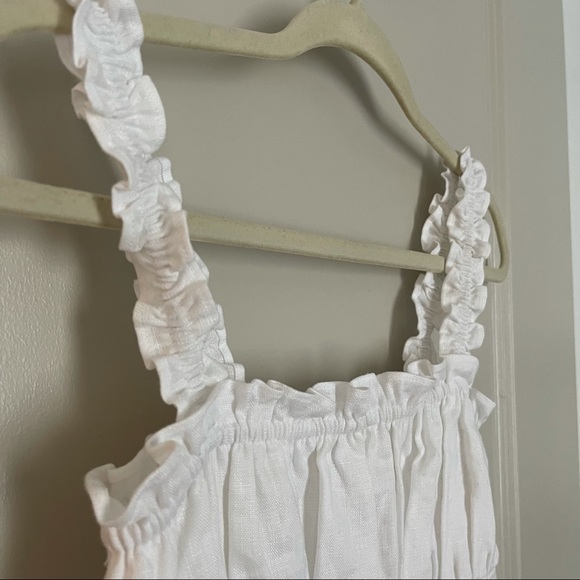 NWT Reformation Candella Ruffle Strap Top White Size 0 Sold out Everywhere - Picture 6 of 10